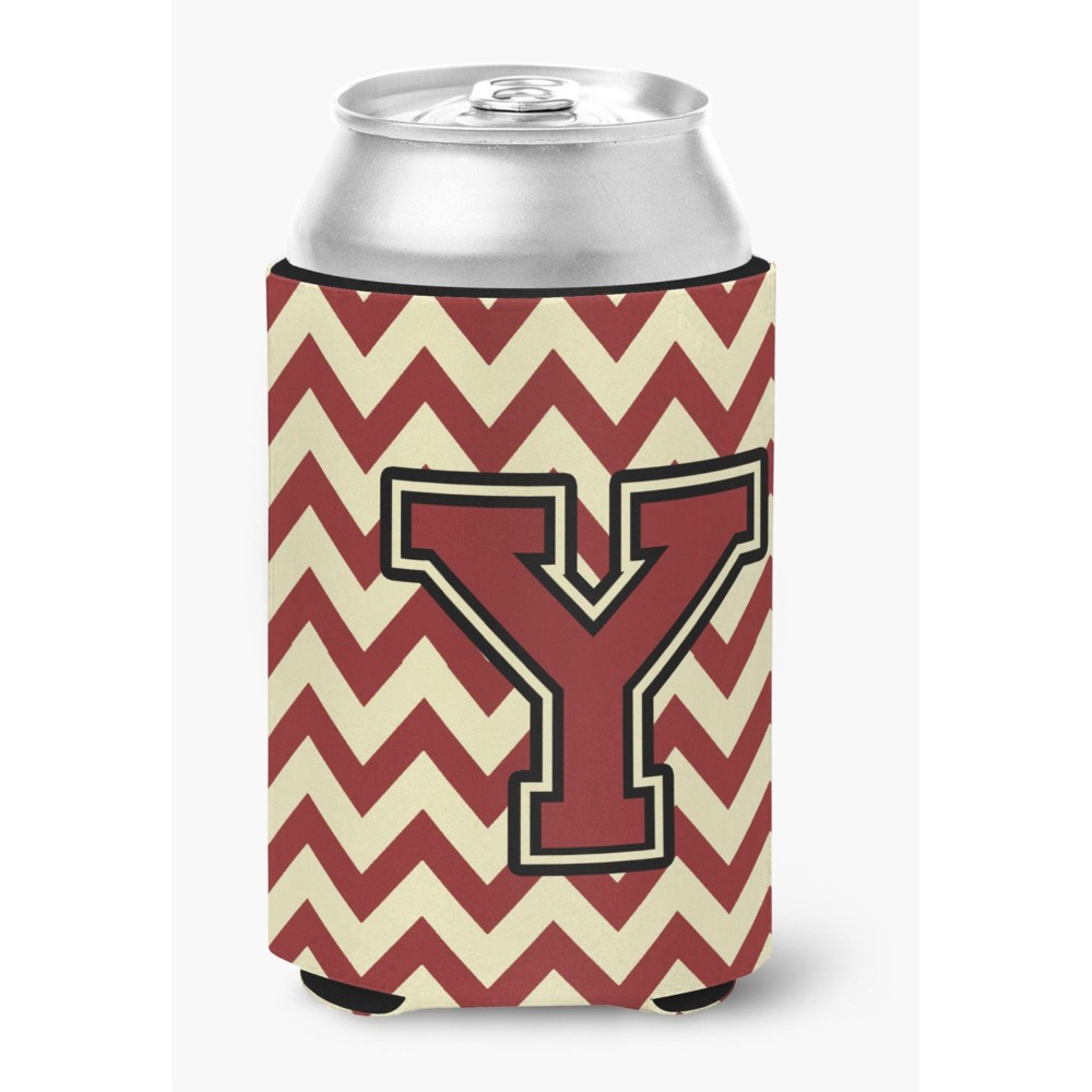 Caroline'S Treasures Cj1061-Ycc Letter Y Chevron Maroon And Gold Can Or Bottle Hugger, Multicolor