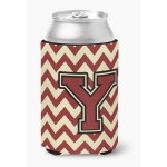 Caroline'S Treasures Cj1061-Ycc Letter Y Chevron Maroon And Gold Can Or Bottle Hugger, Multicolor