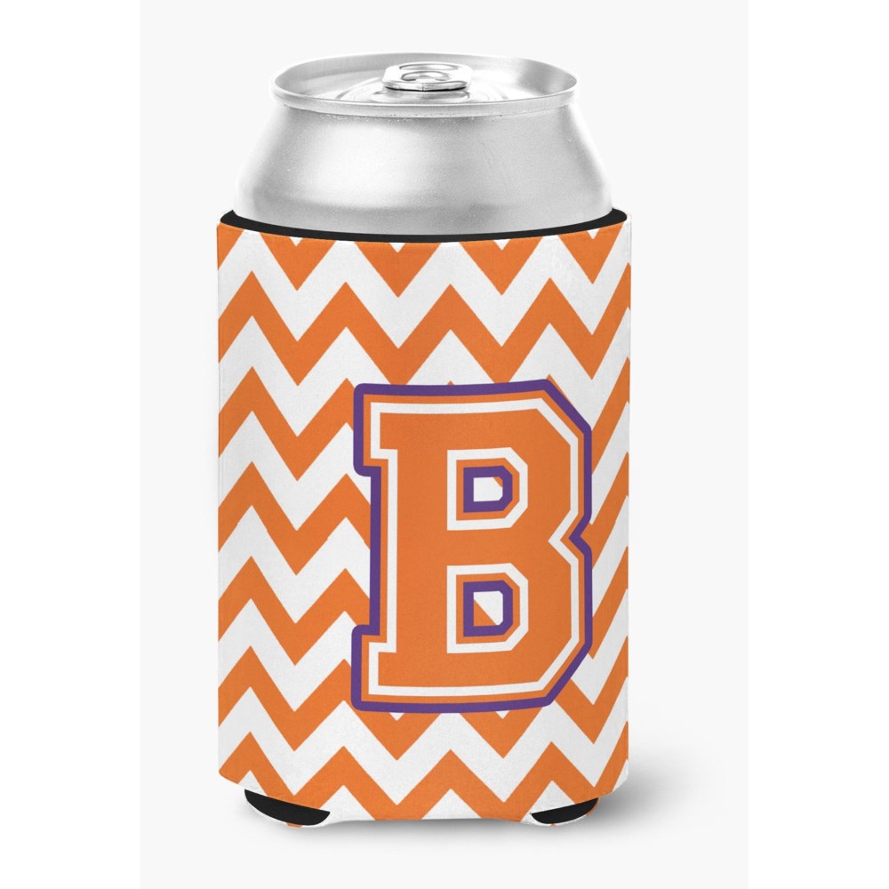 Caroline'S Treasures Cj1062-Bcc Letter B Chevron Orange And Regalia Can Or Bottle Hugger, Multicolor