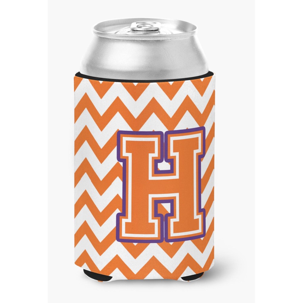 Caroline'S Treasures Cj1062-Hcc Letter H Chevron Orange And Regalia Can Or Bottle Hugger, Multicolor