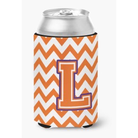 Caroline'S Treasures Cj1062-Lcc Letter L Chevron Orange And Regalia Can Or Bottle Hugger, Multicolor