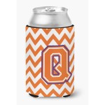 Caroline'S Treasures Cj1062-Qcc Letter Q Chevron Orange And Regalia Can Or Bottle Hugger, Multicolor