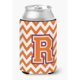 Caroline'S Treasures Cj1062-Rcc Letter R Chevron Orange And Regalia Can Or Bottle Hugger, Multicolor