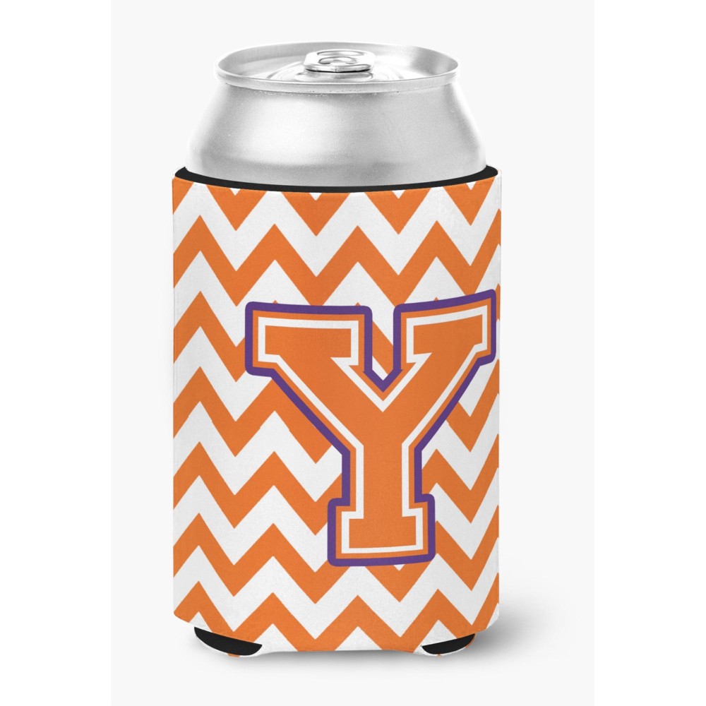 Caroline'S Treasures Cj1062-Ycc Letter Y Chevron Orange And Regalia Can Or Bottle Hugger, Multicolor