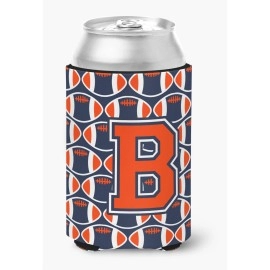 Caroline'S Treasures Cj1066-Bcc Letter B Football Orange, Blue And White Can Or Bottle Hugger, Multicolor