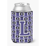 Caroline'S Treasures Cj1068-Lcc Letter L Football Purple And White Can Or Bottle Hugger, Multicolor