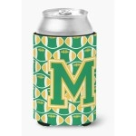 Caroline'S Treasures Cj1069-Mcc Letter M Football Green And Gold Can Or Bottle Hugger, Multicolor