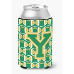Caroline'S Treasures Cj1069-Ycc Letter Y Football Green And Gold Can Or Bottle Hugger, Multicolor