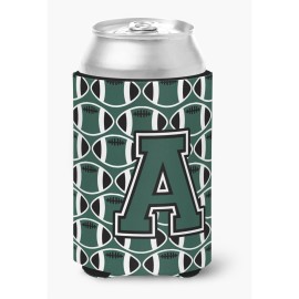 Caroline'S Treasures Cj1071-Acc Letter A Football Green And White Can Or Bottle Hugger, Multicolor