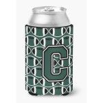 Caroline'S Treasures Cj1071-Ccc Letter C Football Green And White Can Or Bottle Hugger, Multicolor