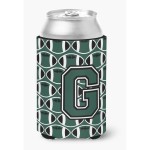 Caroline'S Treasures Cj1071-Gcc Letter G Football Green And White Can Or Bottle Hugger, Multicolor