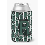 Caroline'S Treasures Cj1071-Rcc Letter R Football Green And White Can Or Bottle Hugger, Multicolor