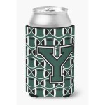 Caroline'S Treasures Cj1071-Ycc Letter Y Football Green And White Can Or Bottle Hugger, Multicolor