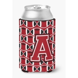 Caroline'S Treasures Cj1073-Acc Letter A Football Red, Black And White Can Or Bottle Hugger, Multicolor