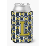 Caroline'S Treasures Cj1074-Lcc Letter L Football Blue And Gold Can Or Bottle Hugger, Multicolor