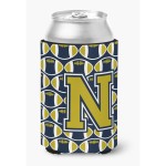 Caroline'S Treasures Cj1074-Ncc Letter N Football Blue And Gold Can Or Bottle Hugger, Multicolor