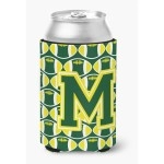 Caroline'S Treasures Cj1075-Mcc Letter M Football Green And Yellow Can Or Bottle Hugger, Multicolor