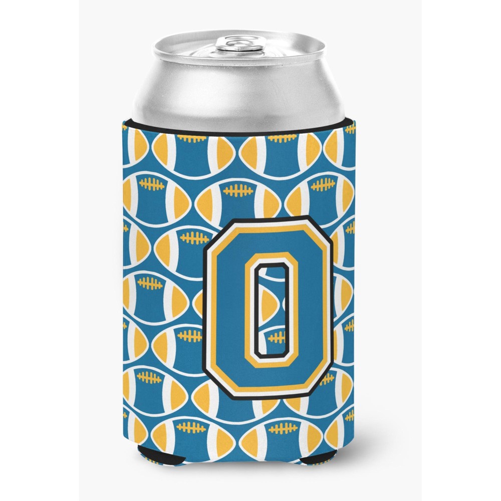 Caroline'S Treasures Cj1077-Occ Letter O Football Blue And Gold Can Or Bottle Hugger, Multicolor