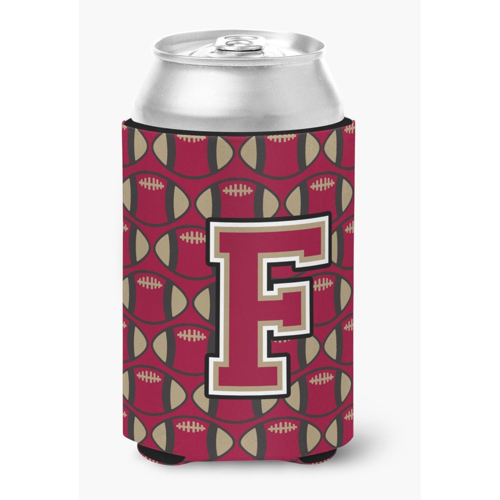 Caroline'S Treasures Cj1078-Fcc Letter F Football Garnet And Gold Can Or Bottle Hugger, Multicolor