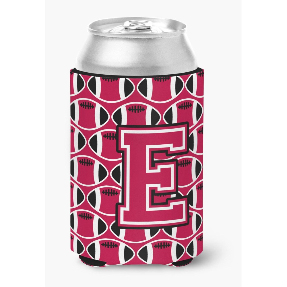 Caroline'S Treasures Cj1079-Ecc Letter E Football Crimson And White Can Or Bottle Hugger, Multicolor