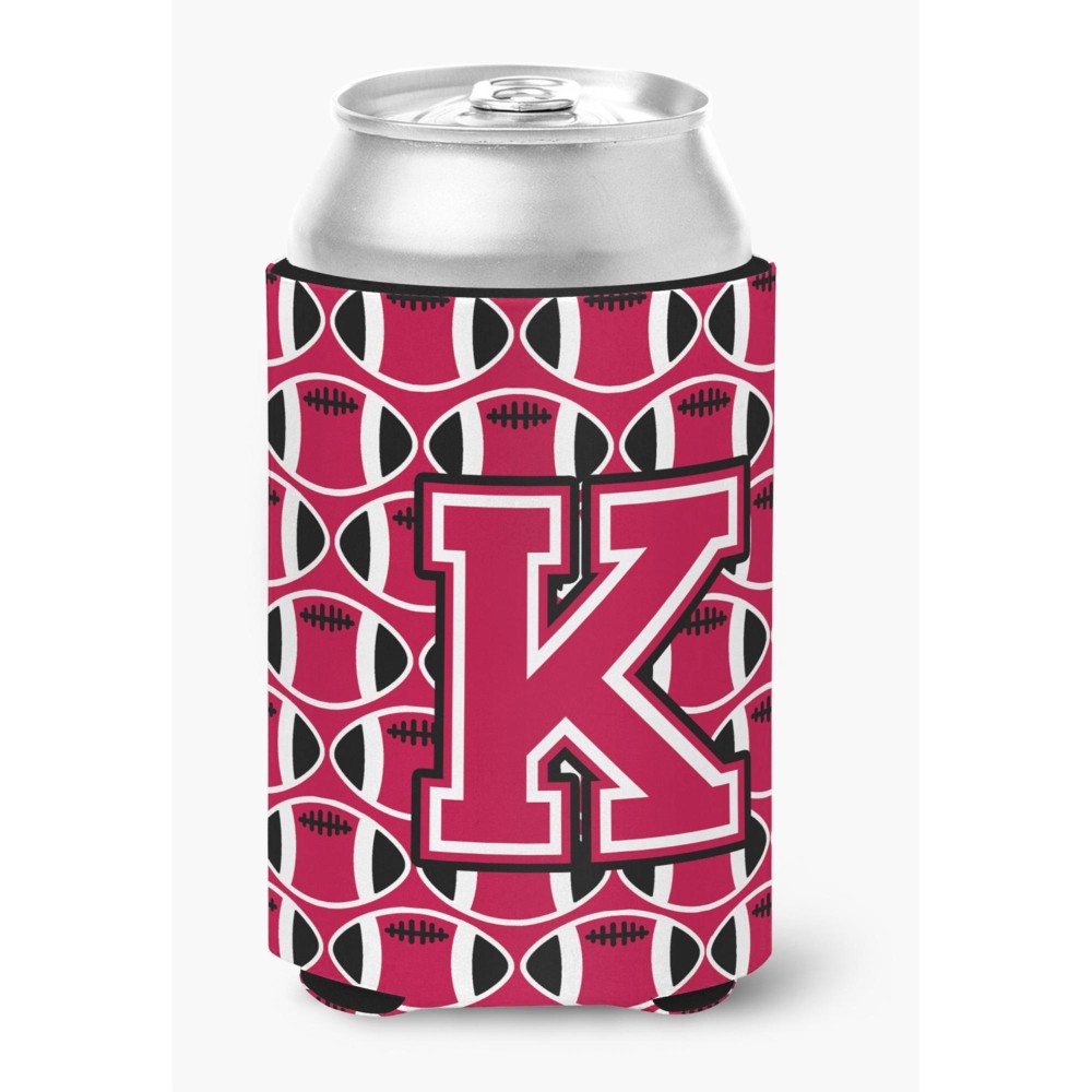 Caroline'S Treasures Cj1079-Kcc Letter K Football Crimson And White Can Or Bottle Hugger, Multicolor