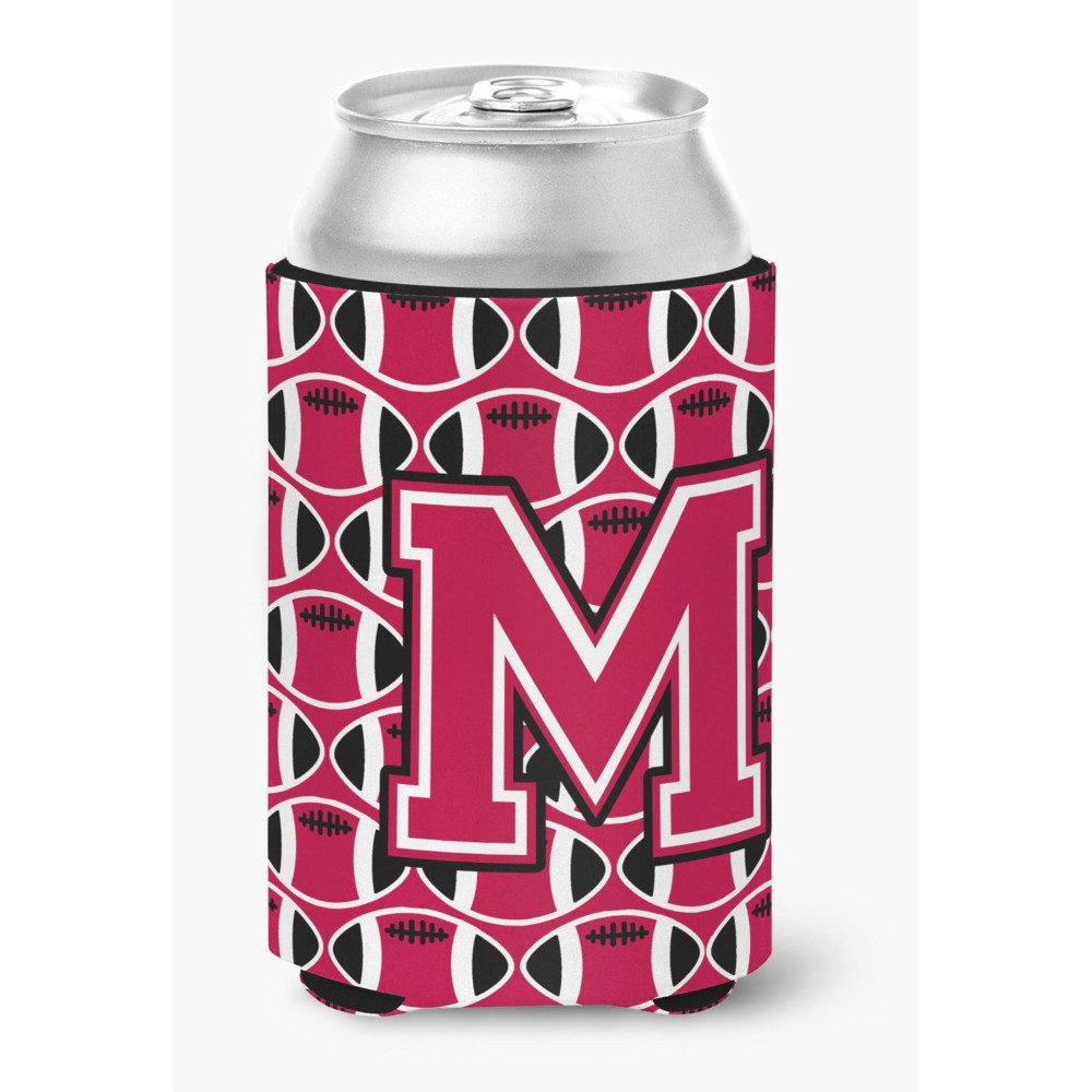 Caroline'S Treasures Cj1079-Mcc Letter M Football Crimson And White Can Or Bottle Hugger, Multicolor