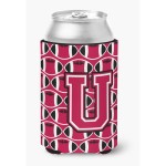 Caroline'S Treasures Cj1079-Ucc Letter U Football Crimson And White Can Or Bottle Hugger, Multicolor