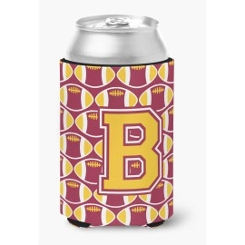 Caroline'S Treasures Cj1081-Bcc Letter B Football Maroon And Gold Can Or Bottle Hugger, Multicolor