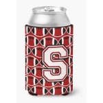 Caroline'S Treasures Cj1082-Scc Letter S Football Cardinal And White Can Or Bottle Hugger, Multicolor