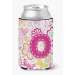 Letter O Flowers And Butterflies Pink Can Or Bottle Hugger Cj2005-Occ