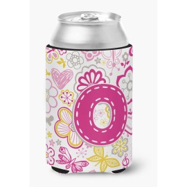 Letter O Flowers And Butterflies Pink Can Or Bottle Hugger Cj2005-Occ