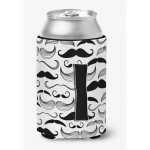 Letter I Moustache Initial Can Or Bottle Hugger Cj2009-Icc