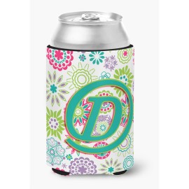 Letter D Flowers Pink Teal Green Initial Can Or Bottle Hugger Cj2011-Dcc