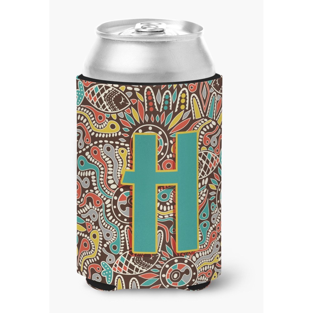 Letter H Retro Tribal Alphabet Initial Can Or Bottle Hugger Cj2013-Hcc