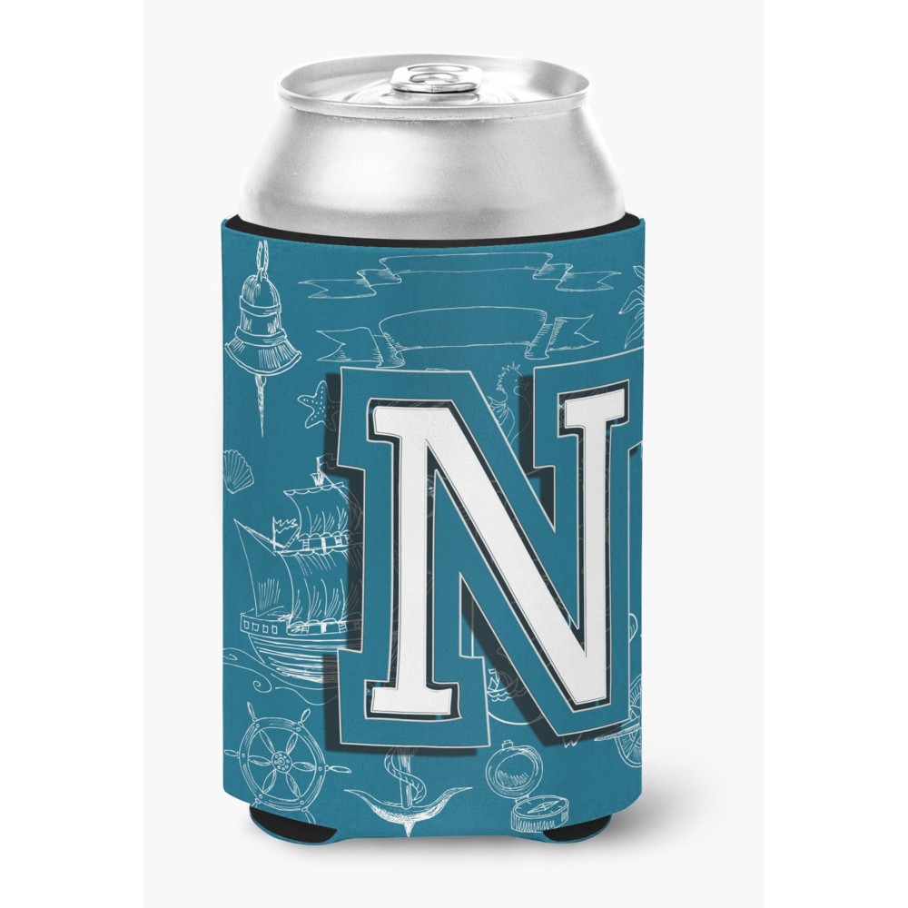 Letter N Sea Doodles Initial Alphabet Can Or Bottle Hugger Cj2014-Ncc