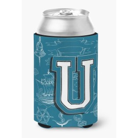 Letter U Sea Doodles Initial Alphabet Can Or Bottle Hugger Cj2014-Ucc
