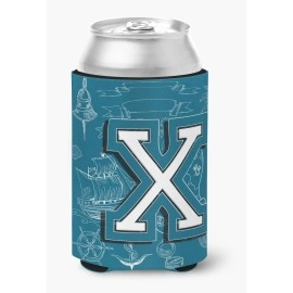 Letter X Sea Doodles Initial Alphabet Can Or Bottle Hugger Cj2014-Xcc