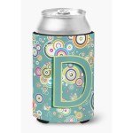 Letter D Circle Circle Teal Initial Alphabet Can Or Bottle Hugger Cj2015-Dcc