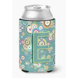 Letter E Circle Circle Teal Initial Alphabet Can Or Bottle Hugger Cj2015-Ecc