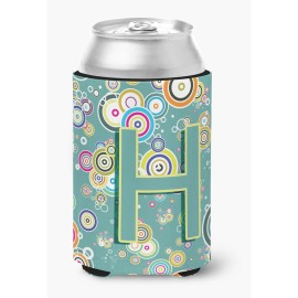 Letter H Circle Circle Teal Initial Alphabet Can Or Bottle Hugger Cj2015-Hcc