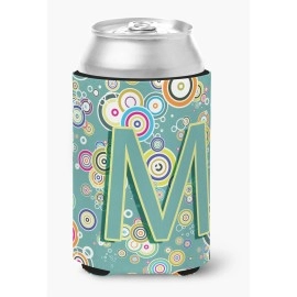 Letter M Circle Circle Teal Initial Alphabet Can Or Bottle Hugger Cj2015-Mcc