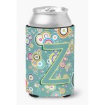 Letter Z Circle Circle Teal Initial Alphabet Can Or Bottle Hugger Cj2015-Zcc