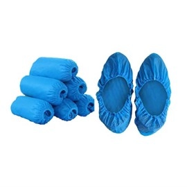 1014373 Synguard Shoe Cover 10Pr Synguard Polyethylene Disposable Shoe Cover Blue One Size Fits Most 10 Pair