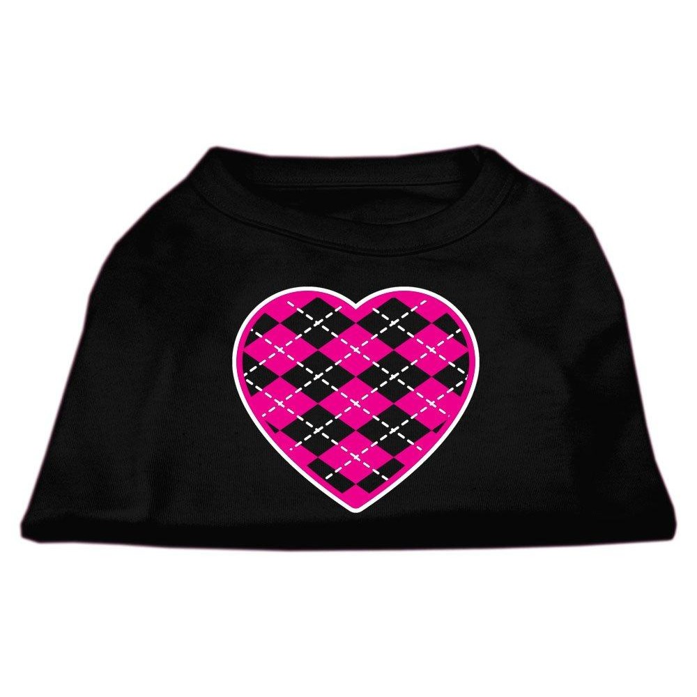 Argyle Heart Pink Screen Print Shirt Black Xxxl