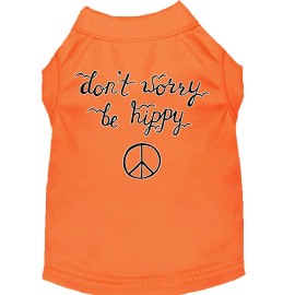 Be Hippy Screen Print Dog Shirt Orange Xxl