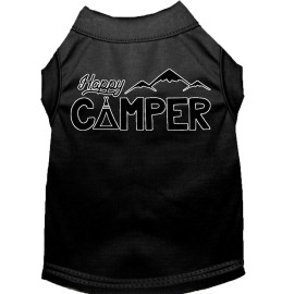 Happy Camper Screen Print Dog Shirt Black Med
