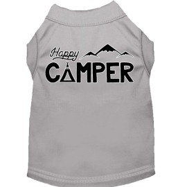 Happy Camper Screen Print Dog Shirt Grey Xxxl