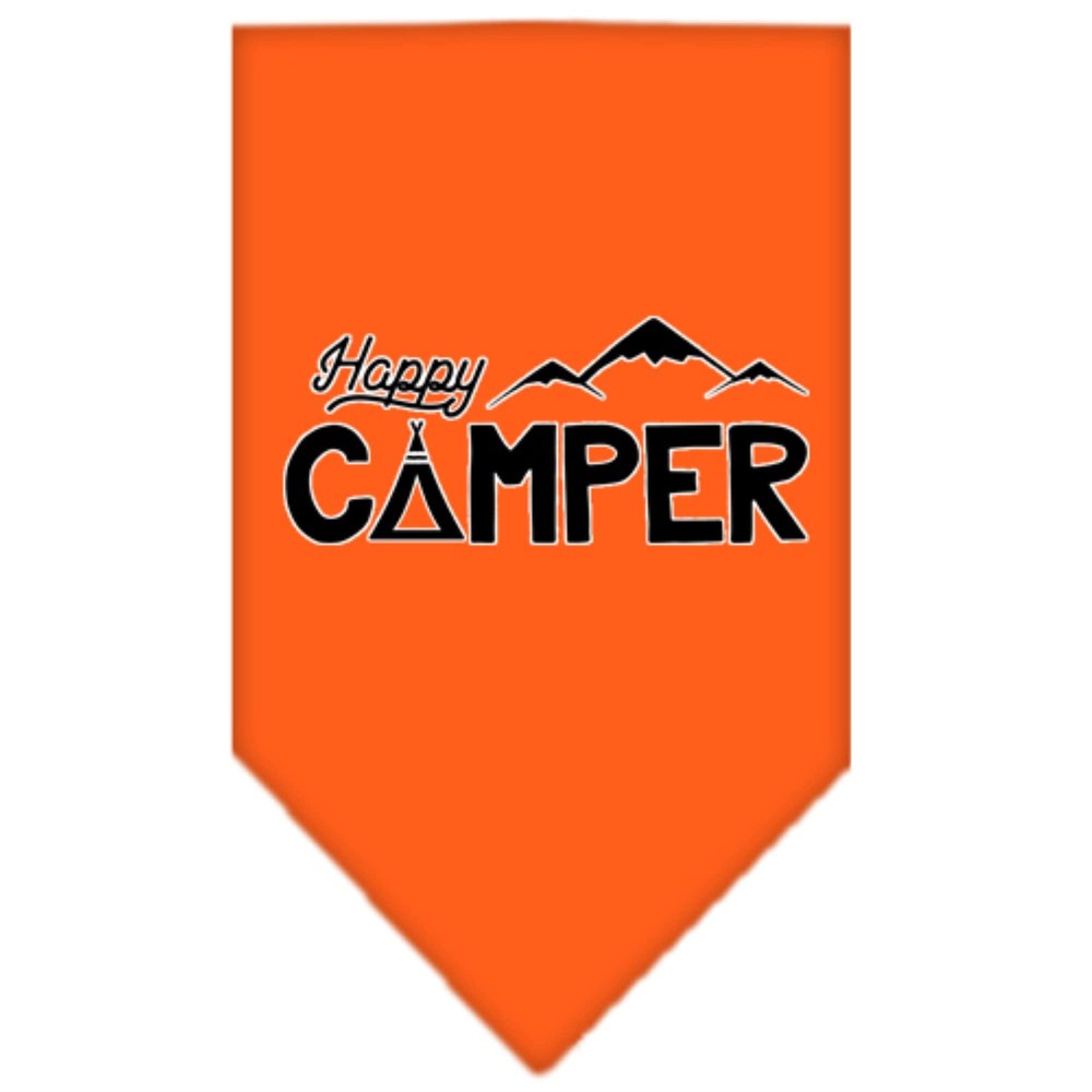Happy Camper Screen Print Bandana Orange Large