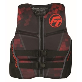 Full Throttle Mens Rapid-Dry Flex-Back Life Jacket Xl Red