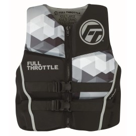 Full Throttle Mens Rapid-Dry Flex-Back Life Jacket M Grey